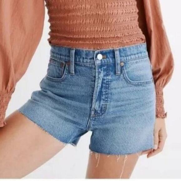 Madewell The Perfect Jean Short Raw Hem Light Wash High Rise 27 - Picture 12 of 15